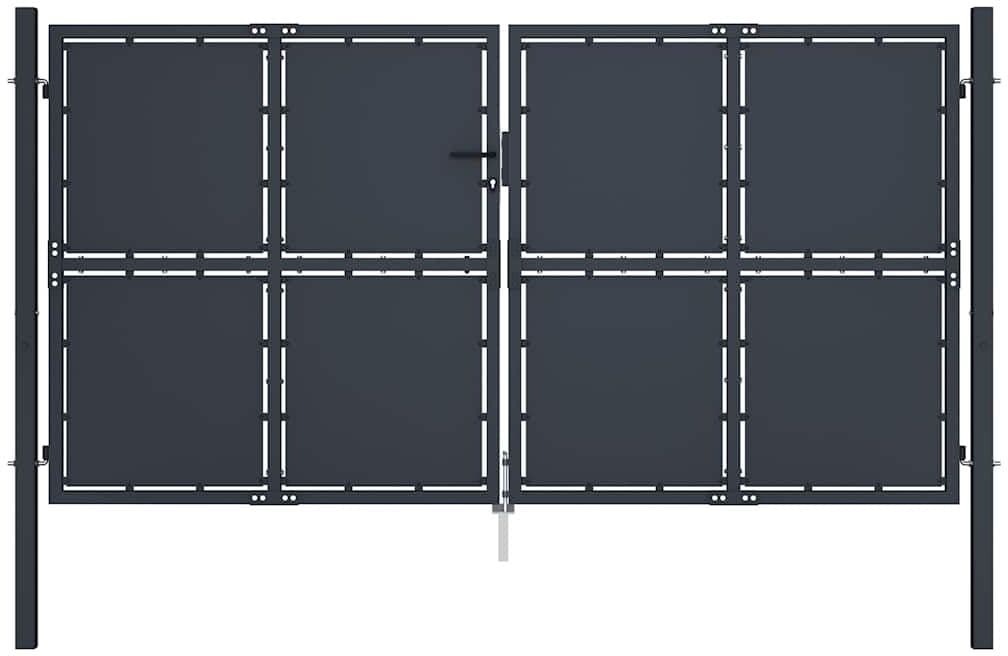 vidaXL Portail de jardin en acier 300 x 175 cm anthracite