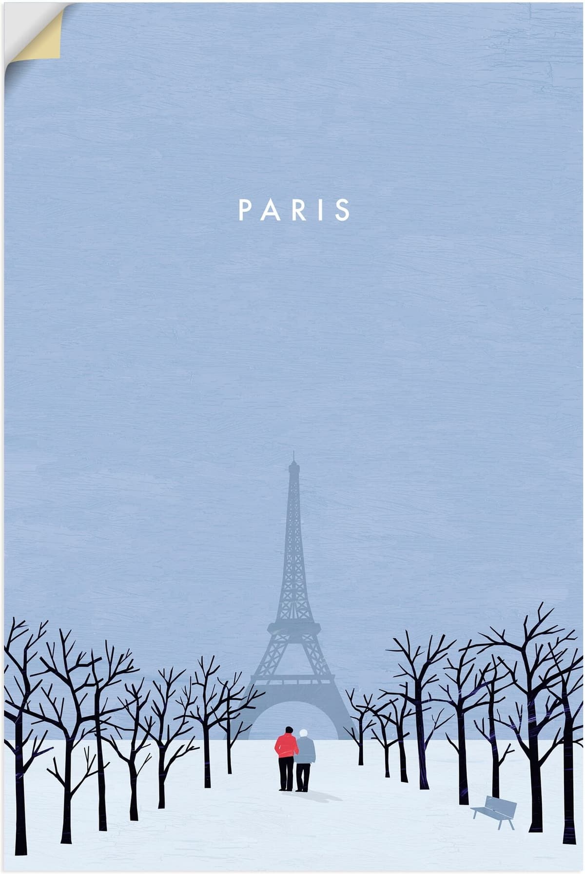 Wandbild ARTLAND "Paris", blau (farbe bild(er): blau), B:80cm H:120cm, Bilder, Wandbild, als Alubild, Leinwandbild, Poster, Wandaufkleber in verschied. Grössen farbe bild(er): blau B/H/T: 80cm x 120cm, Wandaufkleber Hochformat, 1 Stk.