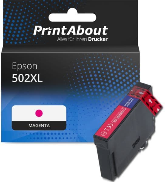PrintAbout Druckerpatrone kompatibel mit Epson 502XL (C13T02W34010) - Magenta - Hohe Kapazität