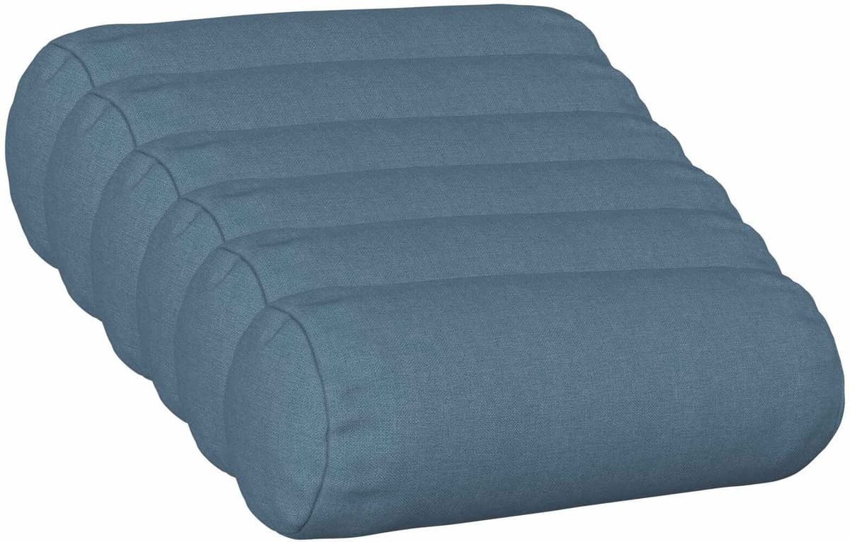 vidaXL Housse de coussin 6 pc HEERLEN Bleu denim Diam. 15 x 40 cm