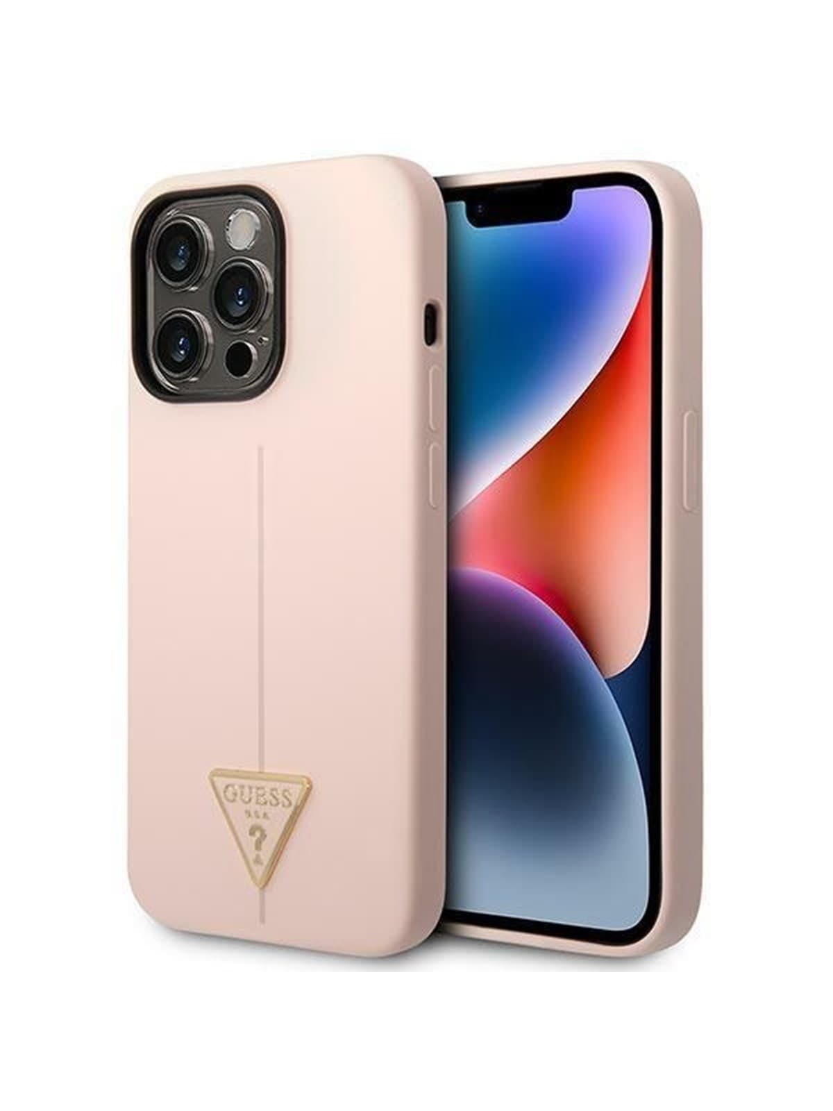 GUESS GUHCP14LSLTGP iPhone 14 Pro 6.1" pink/pink hardcase Silicone Triangle