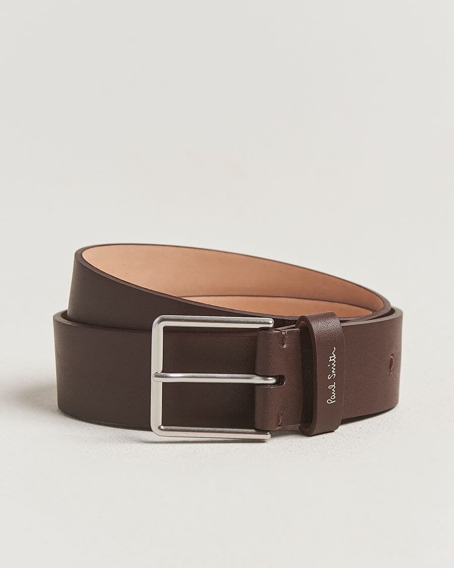 Paul Smith Stitch Leather Belt Dark Brown men W32 Brun