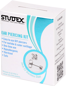 Studex Personal Ear Piercing Kit 3mm CZ Stainless Steel