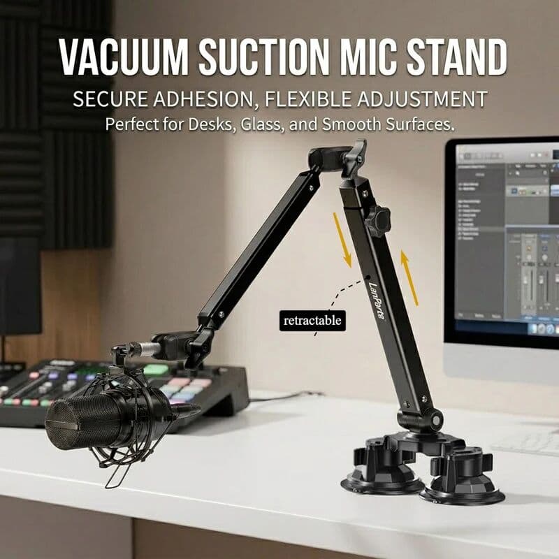 ideaway Mic Boom Arm Microphone Stand for Blue Yeti FIFINE AM8 K669B HyperX QuadCast SoloCast AT2020 SM7B MV7 and Other Microphone