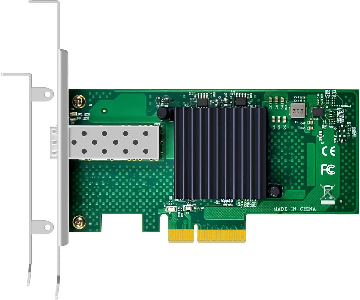 GLOTRENDS 1-Port 10Gb SFP+ Ethernet Network Card with Intel 82599EN Controller, PCIE 2.0 X4 Interface