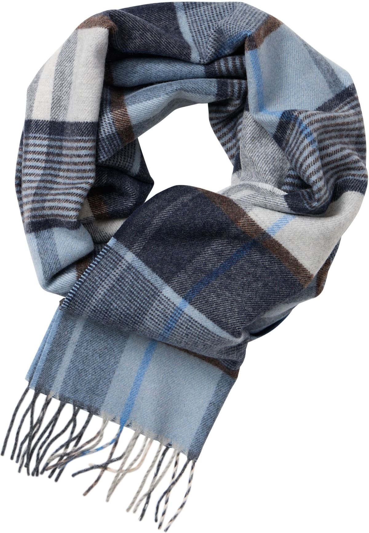 Schal CASAMODA "CASAMODA Schal kariert", Herren, blau, 45% Polyester, 20% Polyamid, 20% Polyacryl, 15% Wolle, Modetücher Schal