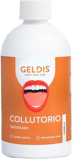 Geldis Collutorio Protettivo e Lenitivo Gusto Cannella 500 ml Trattamento Quotidiano Anti-Carie con Fluoro e Aloe Vera
