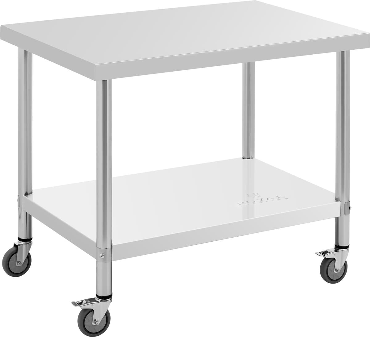 Stål-rullebord - PREMIUM - 70 x 100 cm - 155 kg - Royal Catering RCAT-100/70-W