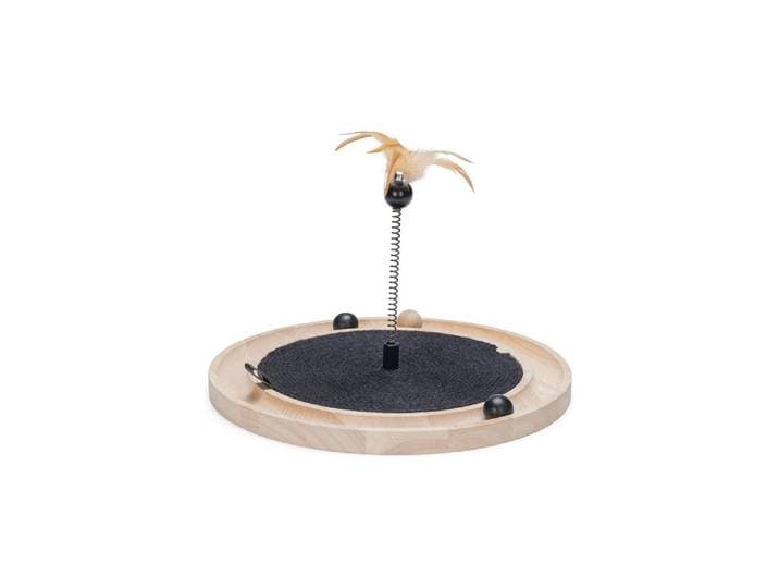 Katzen-Spielschiene DESIGNED BY LOTTE Idah , braun (natur, schwarz), H:4cm Ø:39,5cm, Tierspielzeuge, Katzen-Spielschiene