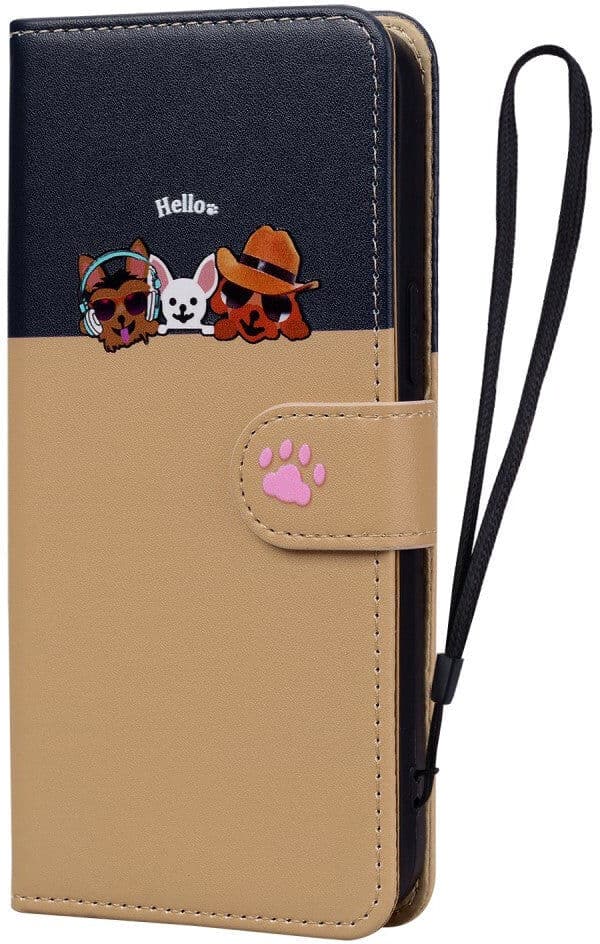 INCOVER Samsung Galaxy S24 Ultra Flip Cover m. Strop / Ståfunktion / Kortholder - Blå / Brun (katte)
