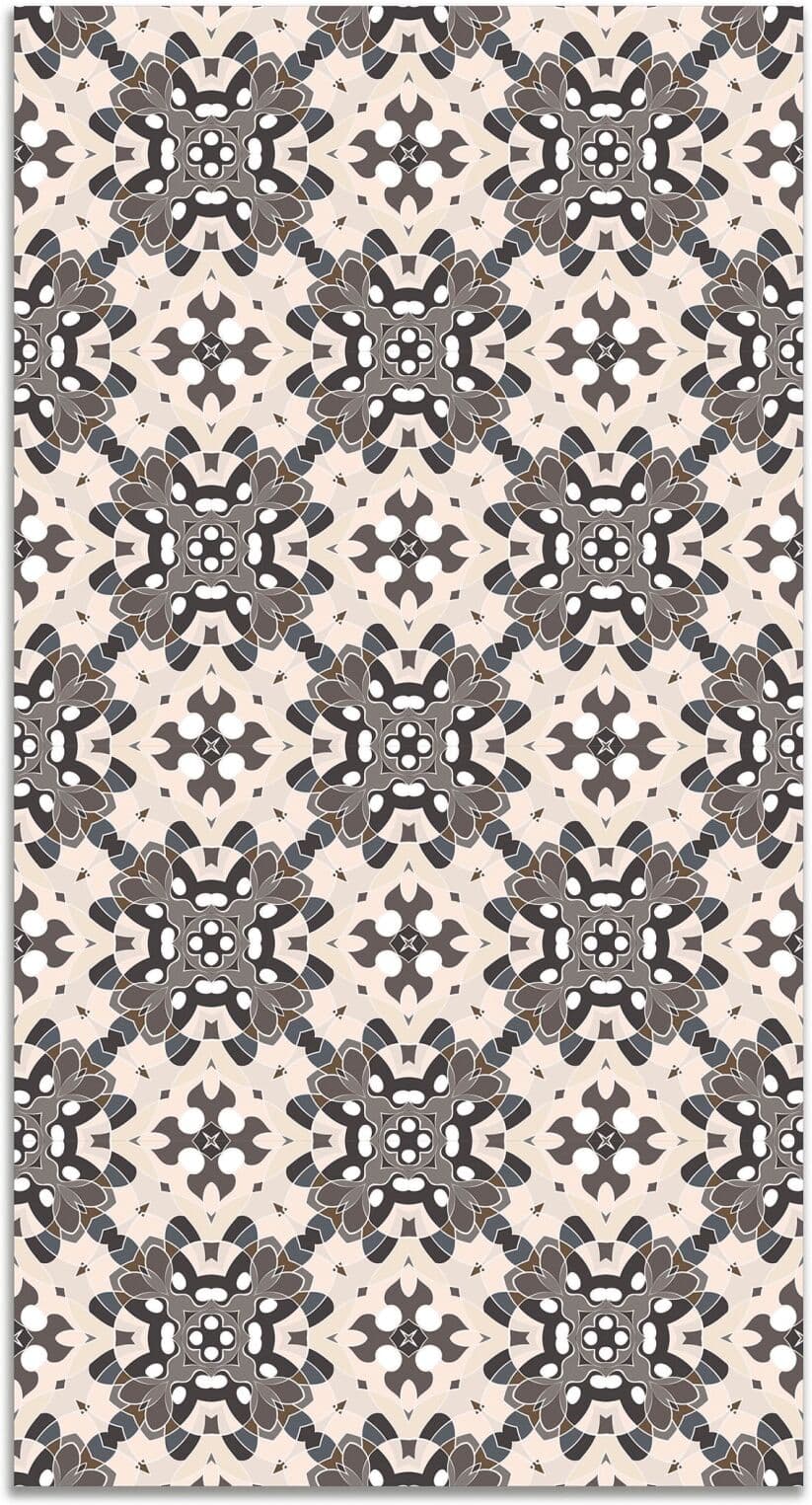 Home and Living Alfombra vinílica azulejo oriental gris 80x300 cm
