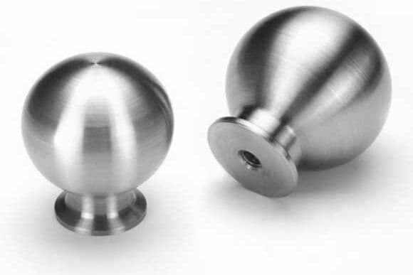 Håndtak/knott, Metall "Globe" 25mm