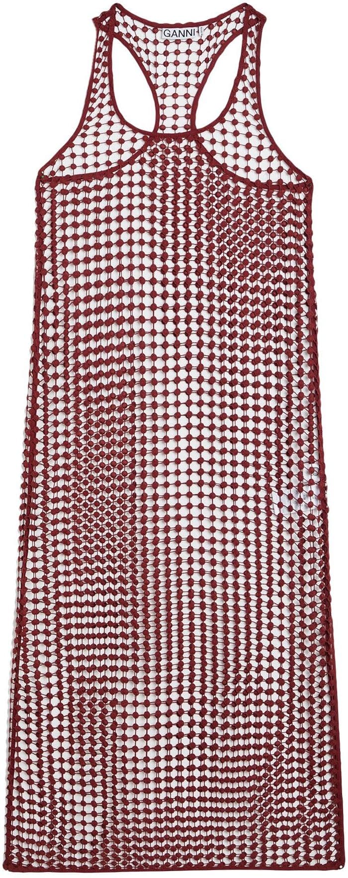 Ganni Vestido midi Mujer Ladrillo XXS/XS Mujer