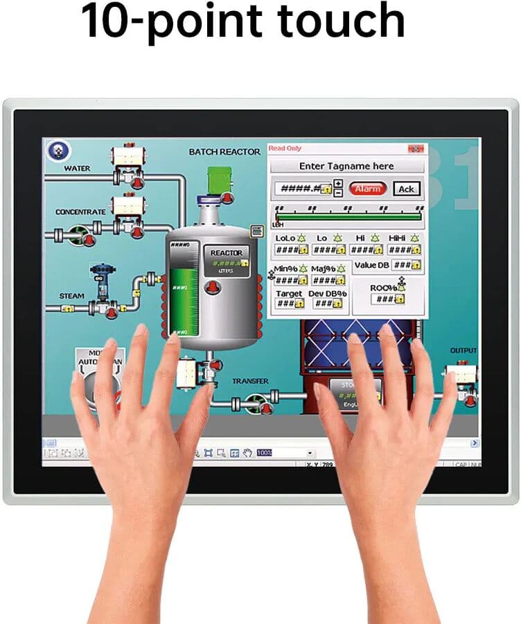TouchWo 15-23.8 Inch Industrial Touch Screen Panel Pc Aluminum Case Embedded Front Ip65 All In One Industrial Panel Pc