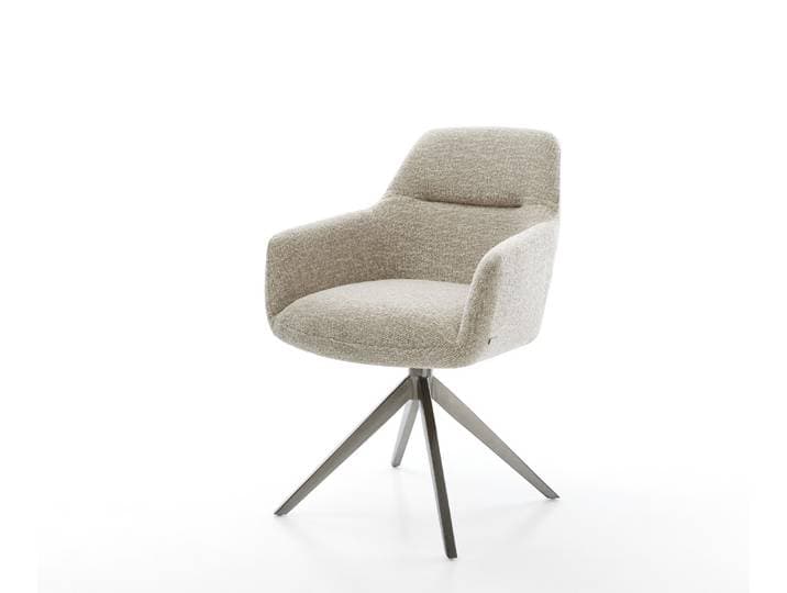 Chaise pivotante Pejo Flex tissu tissé doux beige pied croisé large grafiete pivotement sur 360° fonction bascule resorts ensachés
