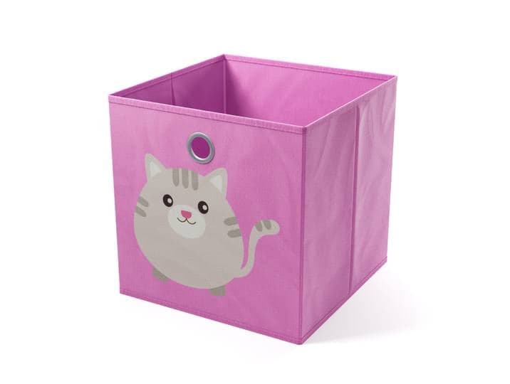 Aufbewahrungsbox Katze 33 x 33 cm 2er Set pink