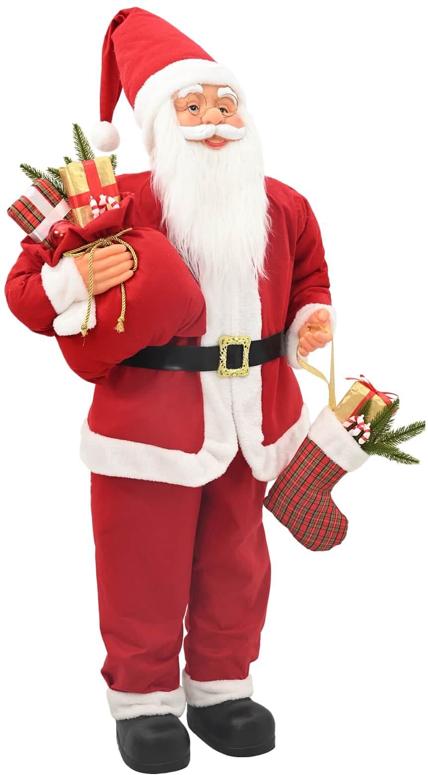 vidaXL Figurine de Père Noël Rouge 110 cm Polyester