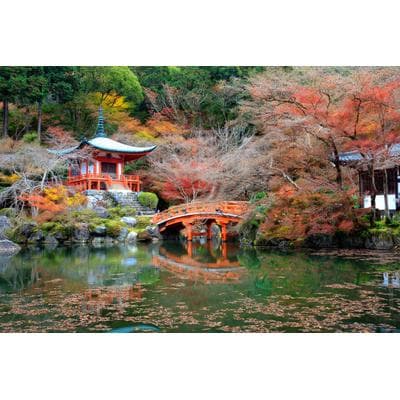 Fototapete PAPERMOON "Japanischer Garten", bunt, B:3,5m L:2,6m, Vlies, Tapeten