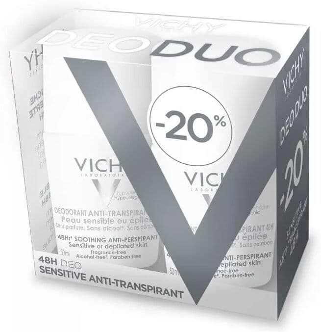 VICHY - Deodorant Anti-Transpirant Roll-On Für Empfindliche Haut, Duo, 2x50 ml