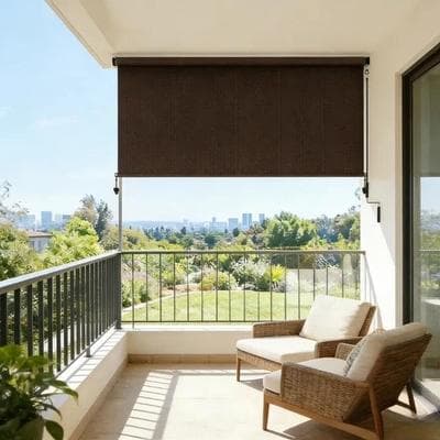 Royalcraft Solar Crank Outdoor Roller Shade with Teslin, No Cassette