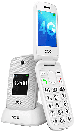 Móvil - SPC Harmony 2, Blanco, 48 MB, 1600 mAh, Doble Pantalla de 2,8" + 1,77", Timbre alto 104dB, Teclas XL, Botón SOS, IP44
