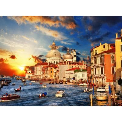Fototapete PAPERMOON "Venice Sunset", bunt, B:3,5m L:2,6m, Vlies, Tapeten
