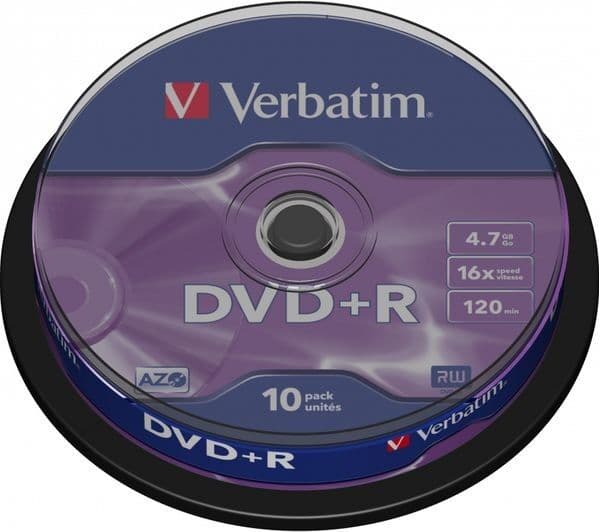 Verbatim 43498 AZO DVD+R 4.7GB 16x Matt Silver - Pack of 10
