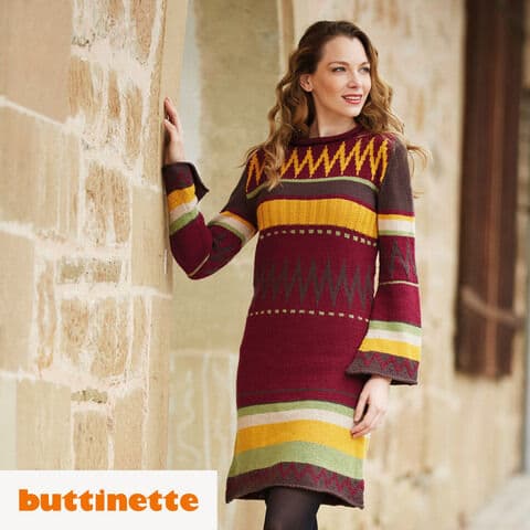 Strickanleitung – Jacquardkleid aus Woll Butt Söckli