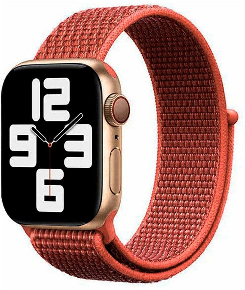 Apple Watch (38/40/SE/41/42mm) Lippa Nylonrem - Rustrød