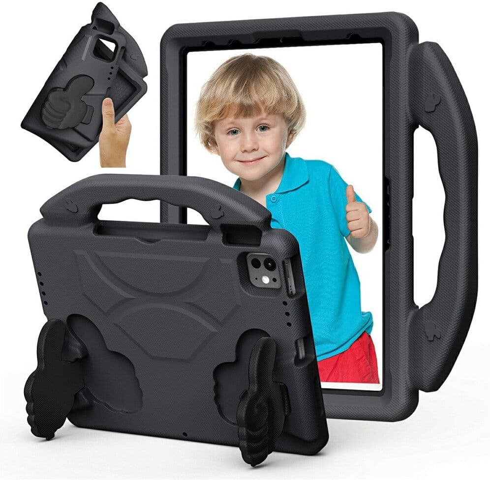 EIDERWOOD iPad Pro 11" (2025 - 2018) / Air (2022 / 2020) Børne Tablet Cover m. Indbygget Ståfunktion - Sort
