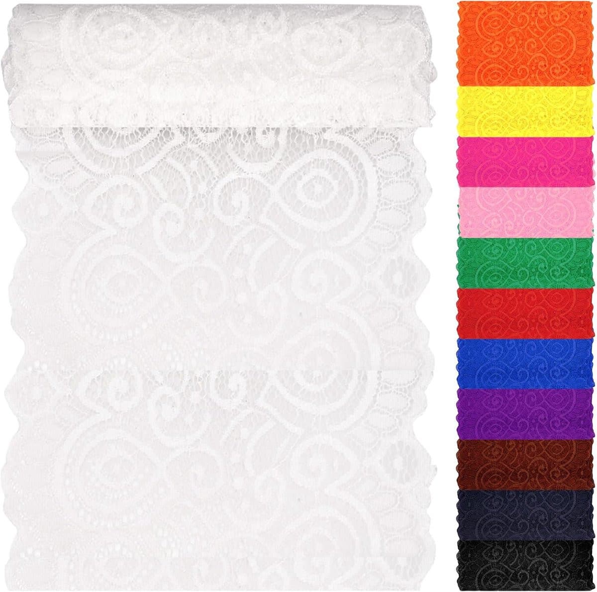 Rekbare elastische kanten band als decoratieve trim voor textiel