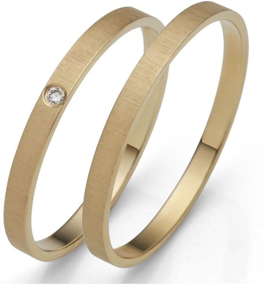 Firetti "Schmuck Geschenk Gold 375 Hochzeit Ehering "LIEBE" Made in Germany, wahlweise mit oder ohne Brillant