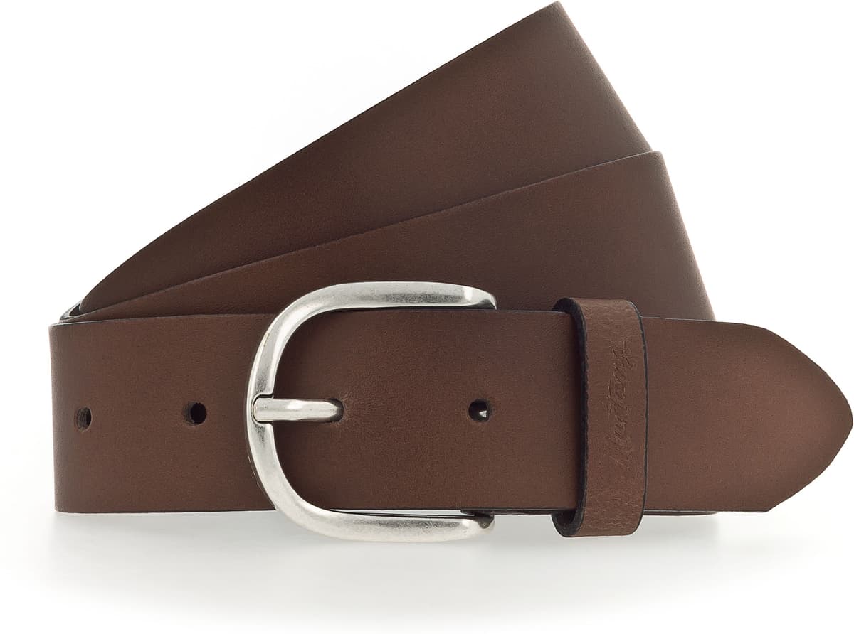 Ledergürtel MUSTANG "Madison", Damen, Gr. 105, braun, Rindsleder, unifarben, Gürtel Ledergürtel, aus Rindsleder, mit Pull-Up-Leder braun 105