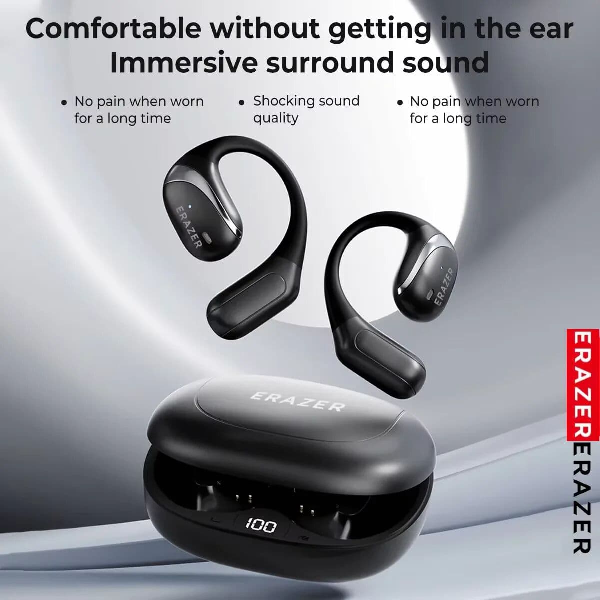 ERAZER X9 Wireless Bluetooth 5.4 Earphones Sports Wireless Headphones With Mic Touch Control Noise Cancelling Waterproof