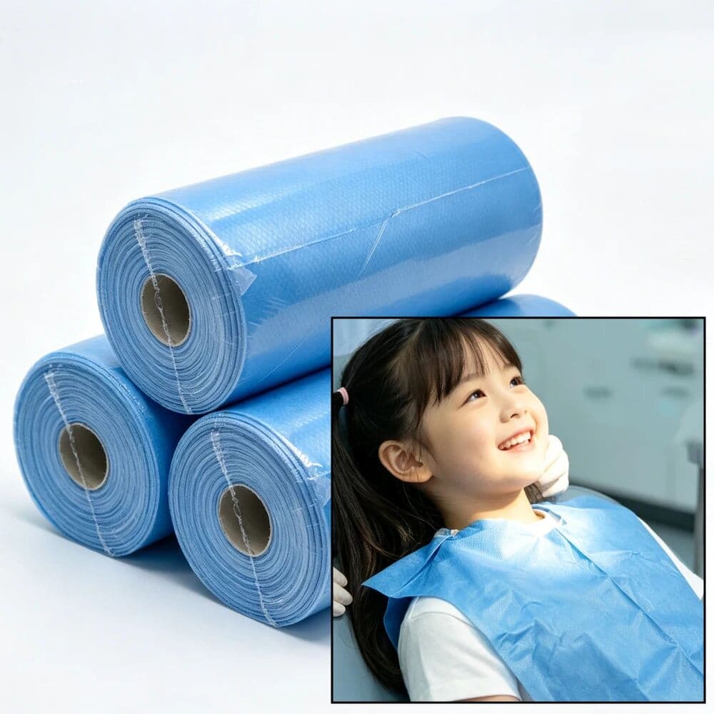 RunaDent Disposable Waterproof Dental Bib 80Pcs Roll Patient Apron Neckerchief Scarf Towel Medical Dentistry Materials Pads