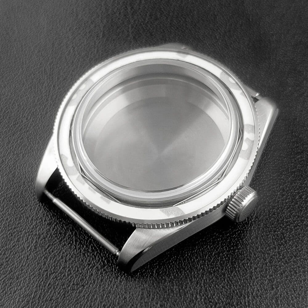 Neiton 39mm Silver Sterile Watch Case Domed Sapphire Glass FitNH35 NH36 NH34 Movement