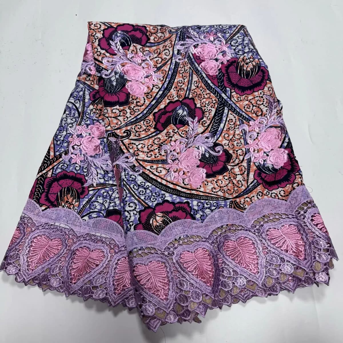 NONE 6Yards2027 Latest  Popular Delicate Embroidered Holland Wax lace Fabric For Party Evening Dress NN5691_V