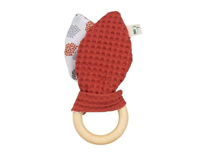 GRÜNSPECHT Bio-Greifring mit Hasenohren terracotta