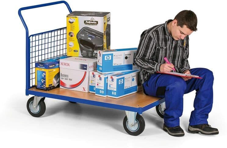 B2B Partner Modułowy wózek platformowy, 1000x700 mm, pełne szarek koła, nośność 300 kg