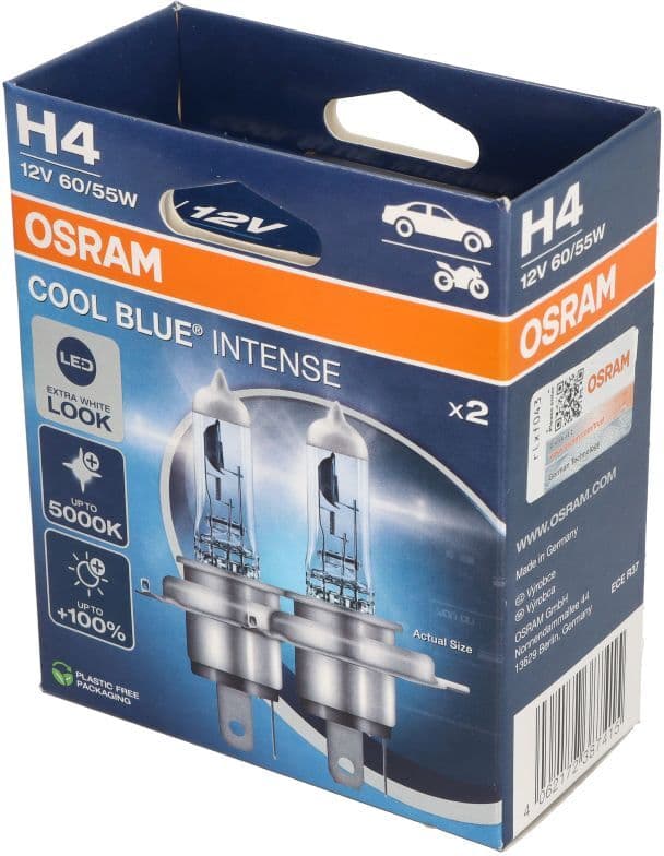 Ams-Osram Hehkulamppu Osram Cool Blue Intense Nextgen H4 12v, 60/55w, 2 Kappale