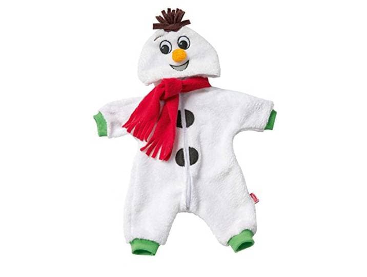 Heless 2098 - overall voor poppen met capuchon en sjaal, knuffelige sneeuwpop, maat 35-45 cm
