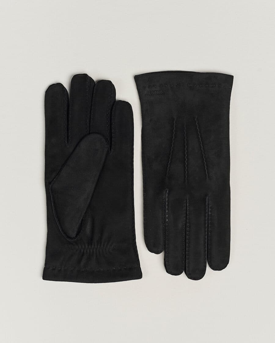 Hestra Arthur Wool Lined Suede Glove Black men 7 Sort