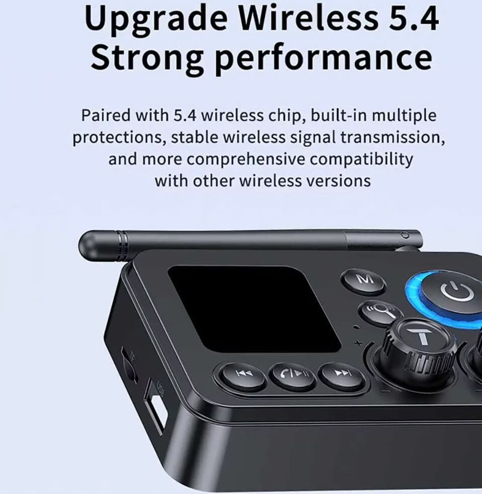 kebidumei Bluetooth 5.4 Receiver Transmitter Support TF/U-Disk Play AUX 3.5mm Jack Optical/Coaxial Wireless Audio Adapter  For TV Car Kit