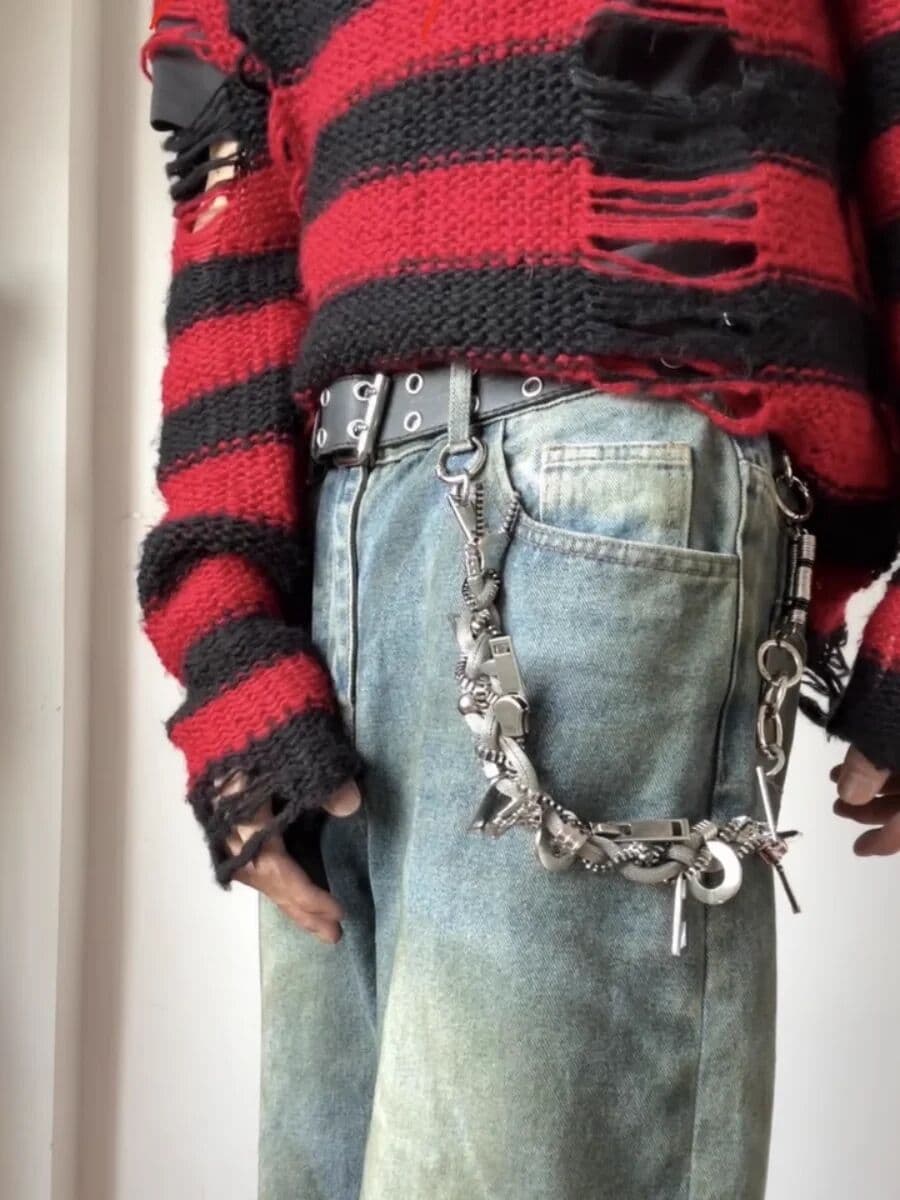 NONE Punk Style Men's Pants Chain Multifunctional Collocation Heavy Metal One's Waist Fashion Luxury Accessories Y2K Key Chain