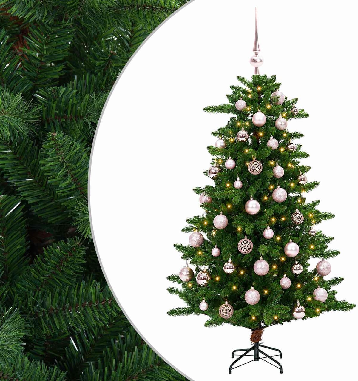 vidaXL Arbre de Noël Artificiel avec Boule 150 cm 150 LED Blanc chaud