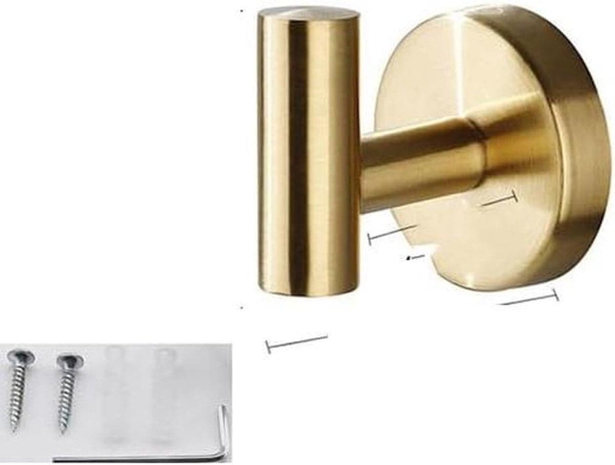Zelfklevende wandhaak voor badkamerorganisatie en kleding, goud, 10mm