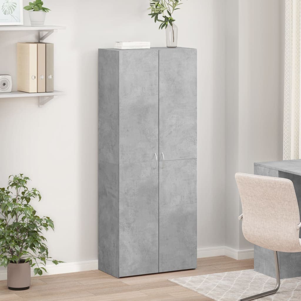 vidaXL Armoire de classement gris béton 60x32x153 cm bois d'ingénierie