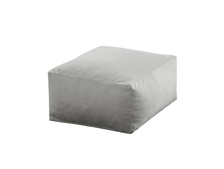 Pouf carré en velours gris - PALAU 50x50 cm
