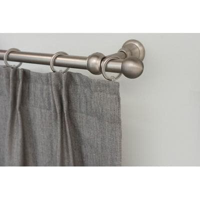 Gardinenstange GARESA "ANDREA", silber (mattnickelfarben), L:130cm Ø:20mm, Metall, Gardinenstangen, Vorhanggarnitur, verlängerbar, Endknopf Kugel kurz, mit Ringen