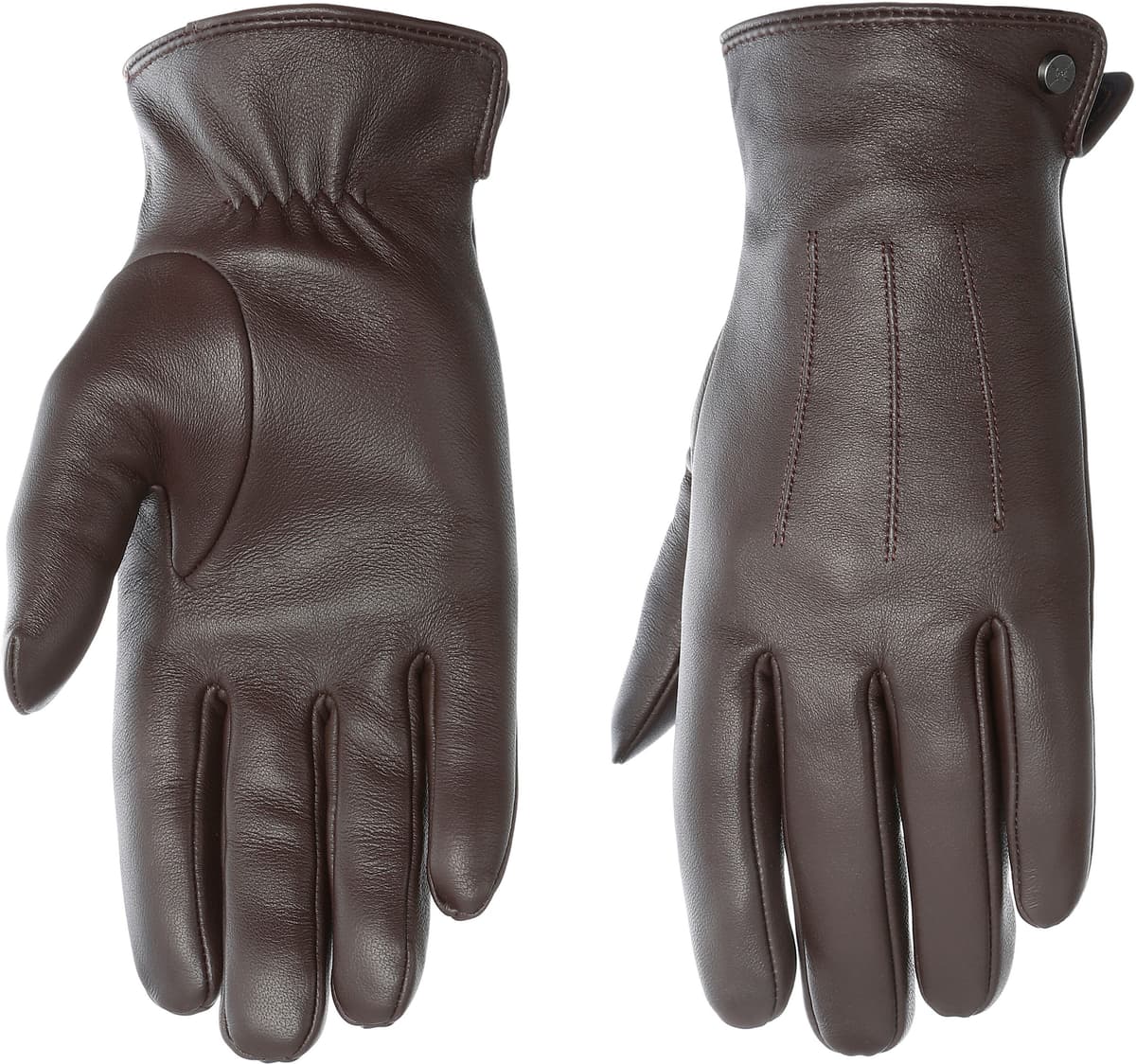 Lederhandschuhe PEARLWOOD "Travis", Herren, Gr. 8,5, braun (schwarz braun), Schafsleder, unifarben, Handschuhe Lederhandschuhe, Glattlederhandschuh